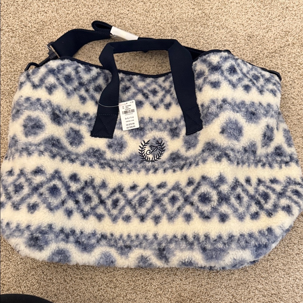 PINK Victoria's Secret Navy and Cream Tote